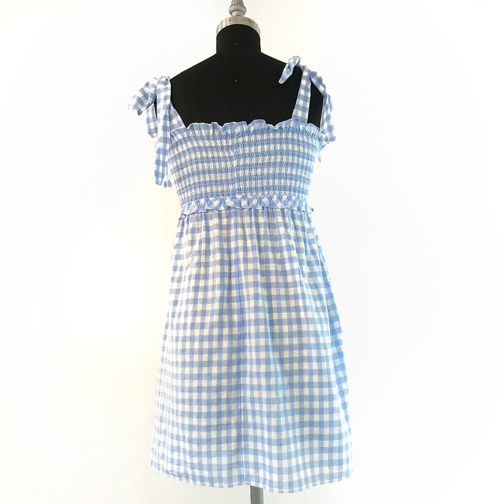 NWOT Reformation Dawson Gingham Milkmaid Mini Dress - Picture 9 of 11